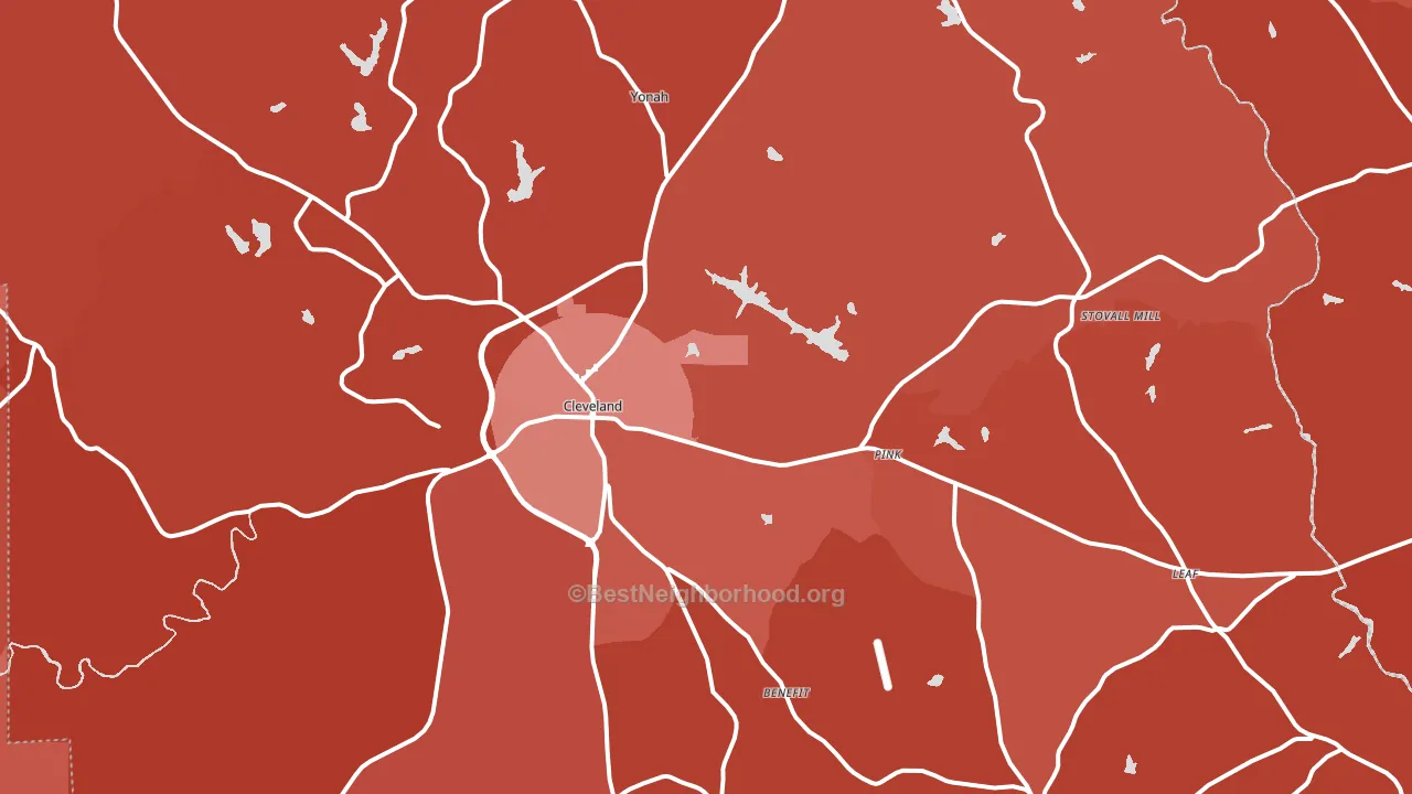White County, GA block-group political-lean map