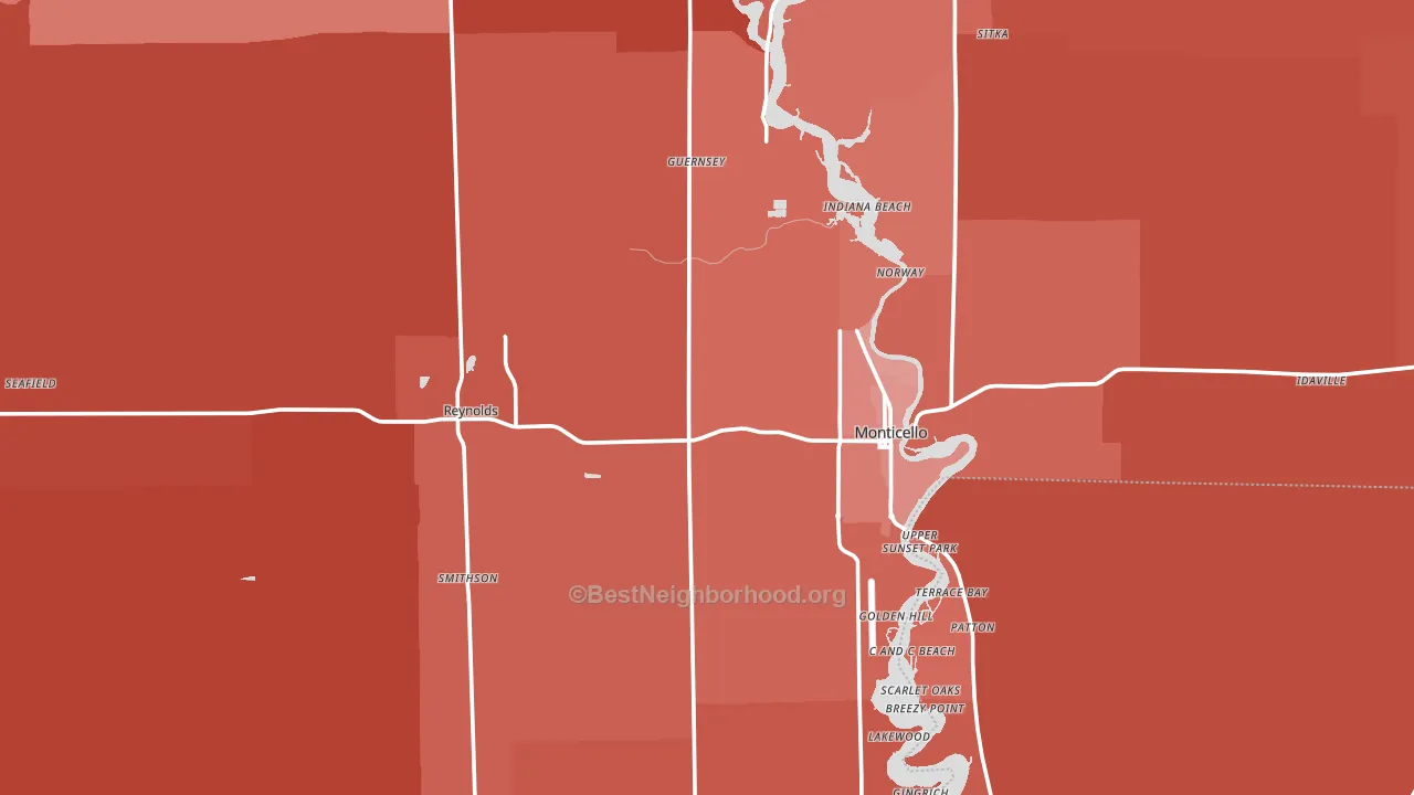 White County, IN block-group political-lean map
