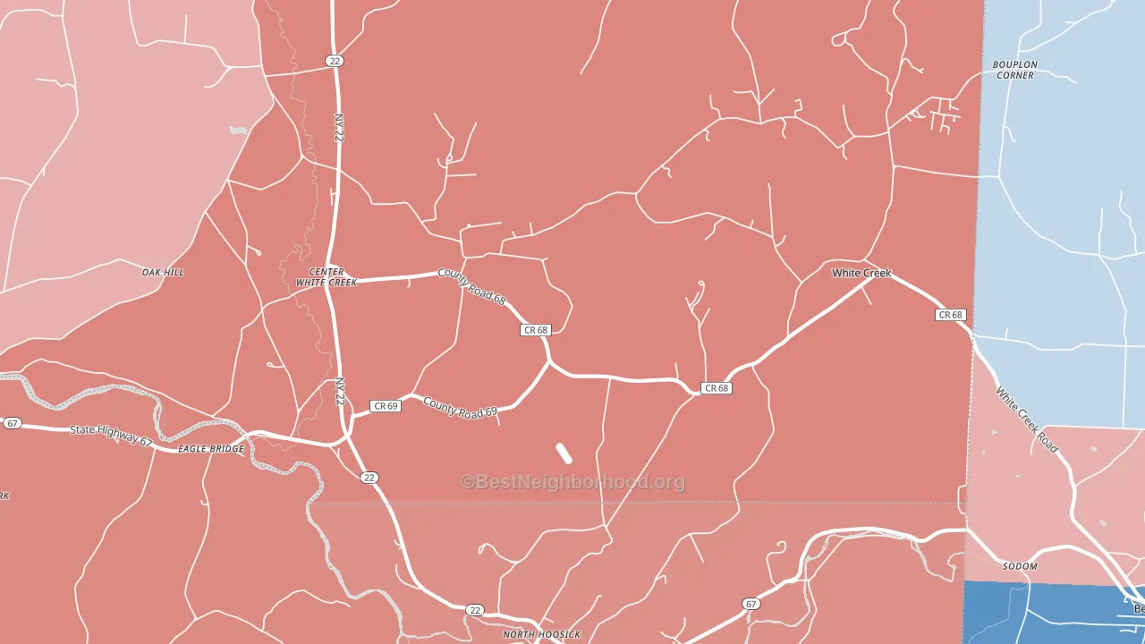 White Creek, NY block-group political-lean map