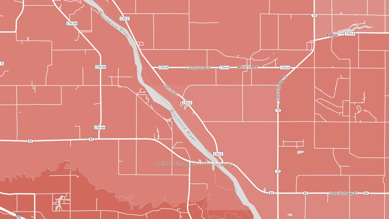 White Creek, WI block-group political-lean map