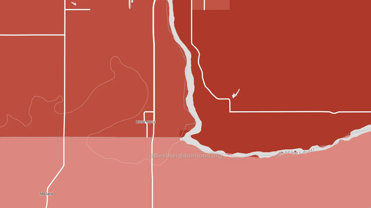 White Eagle, OK block-group political-lean map