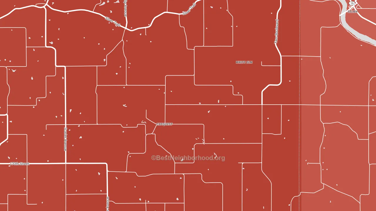 White Elm, IA block-group political-lean map