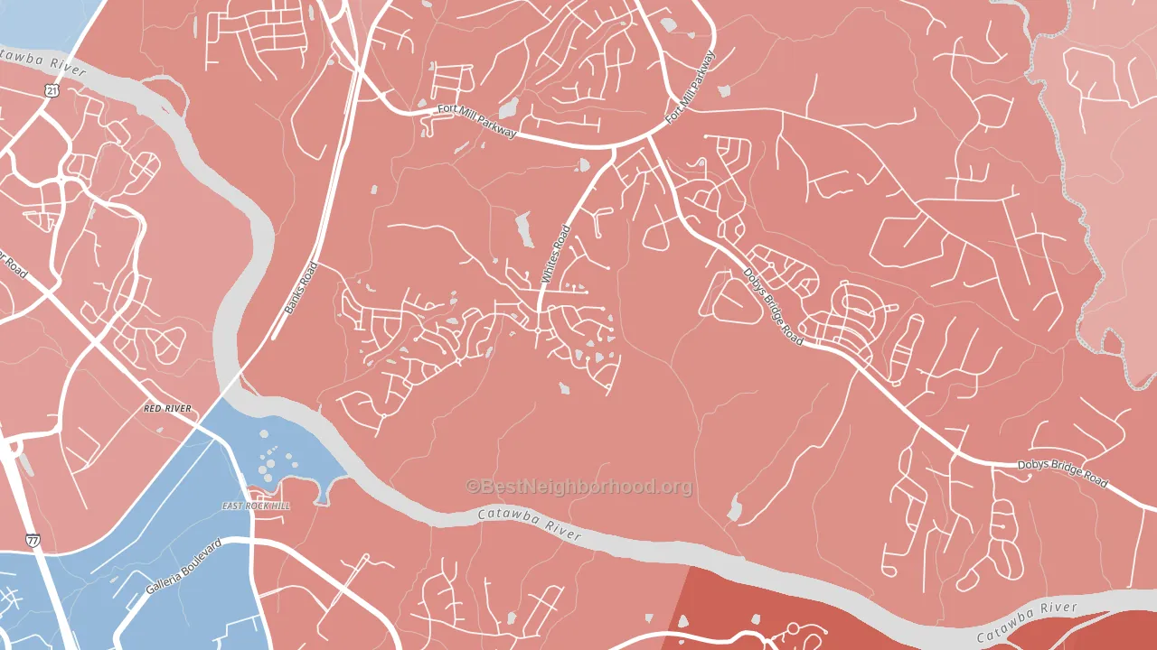 White Grove, Fort Mill, SC block-group political-lean map