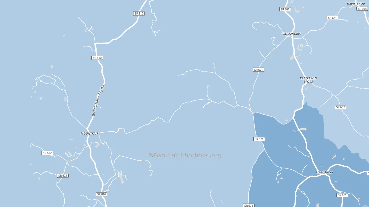White Hall, VA block-group political-lean map