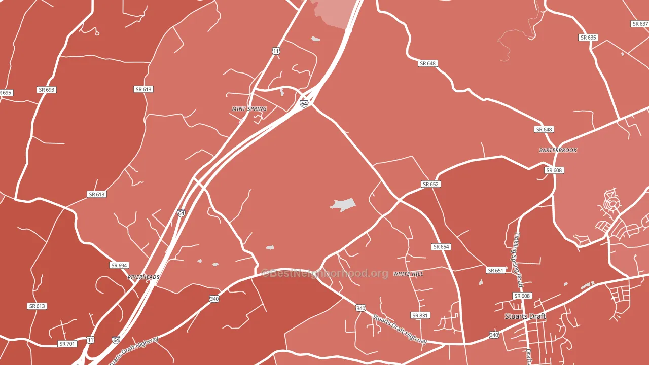 White Hill, VA block-group political-lean map
