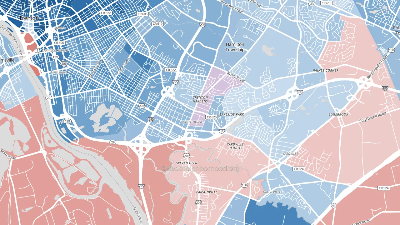 White Horse, NJ block-group political-lean map