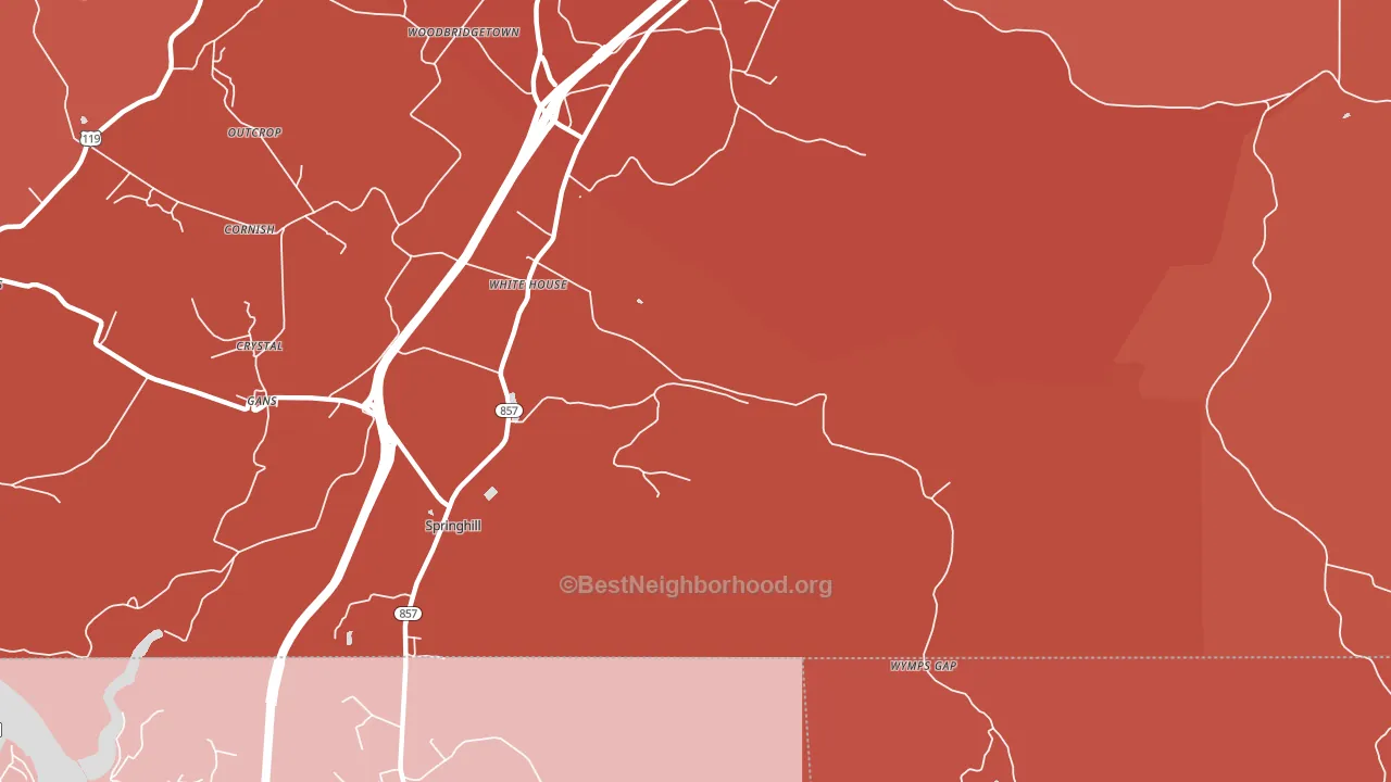 White House, PA block-group political-lean map
