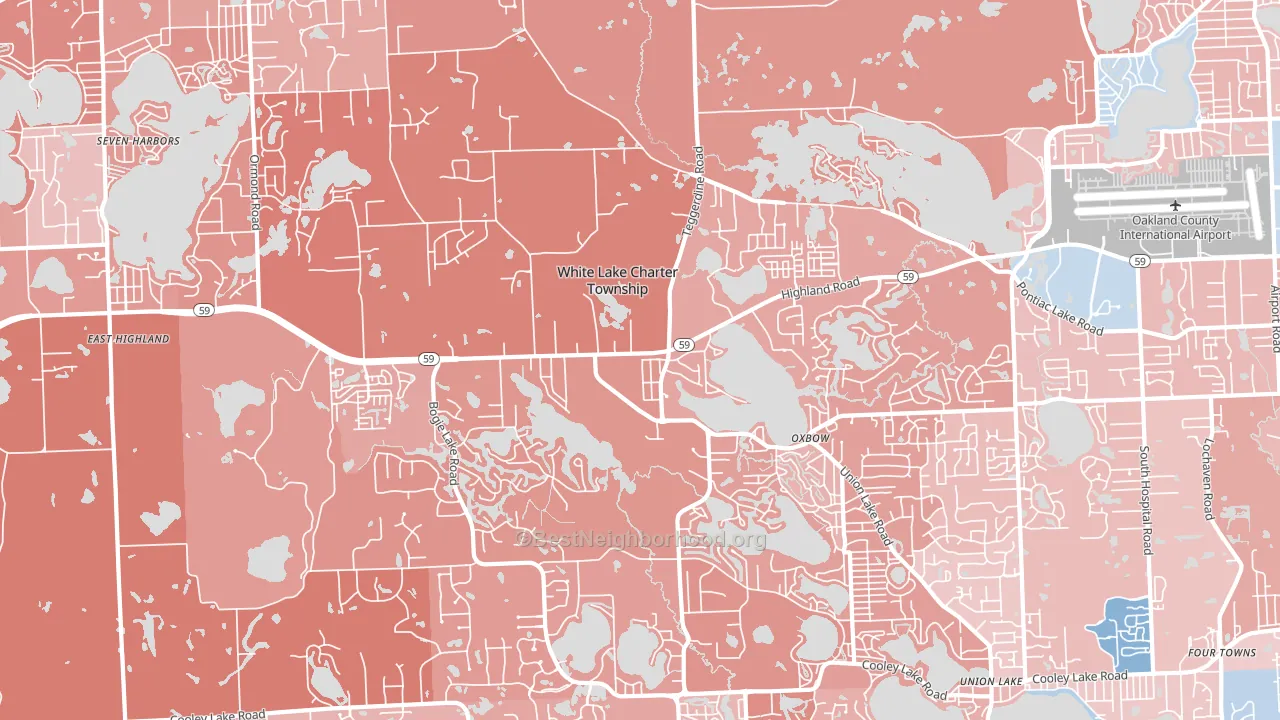 White Lake, MI block-group political-lean map