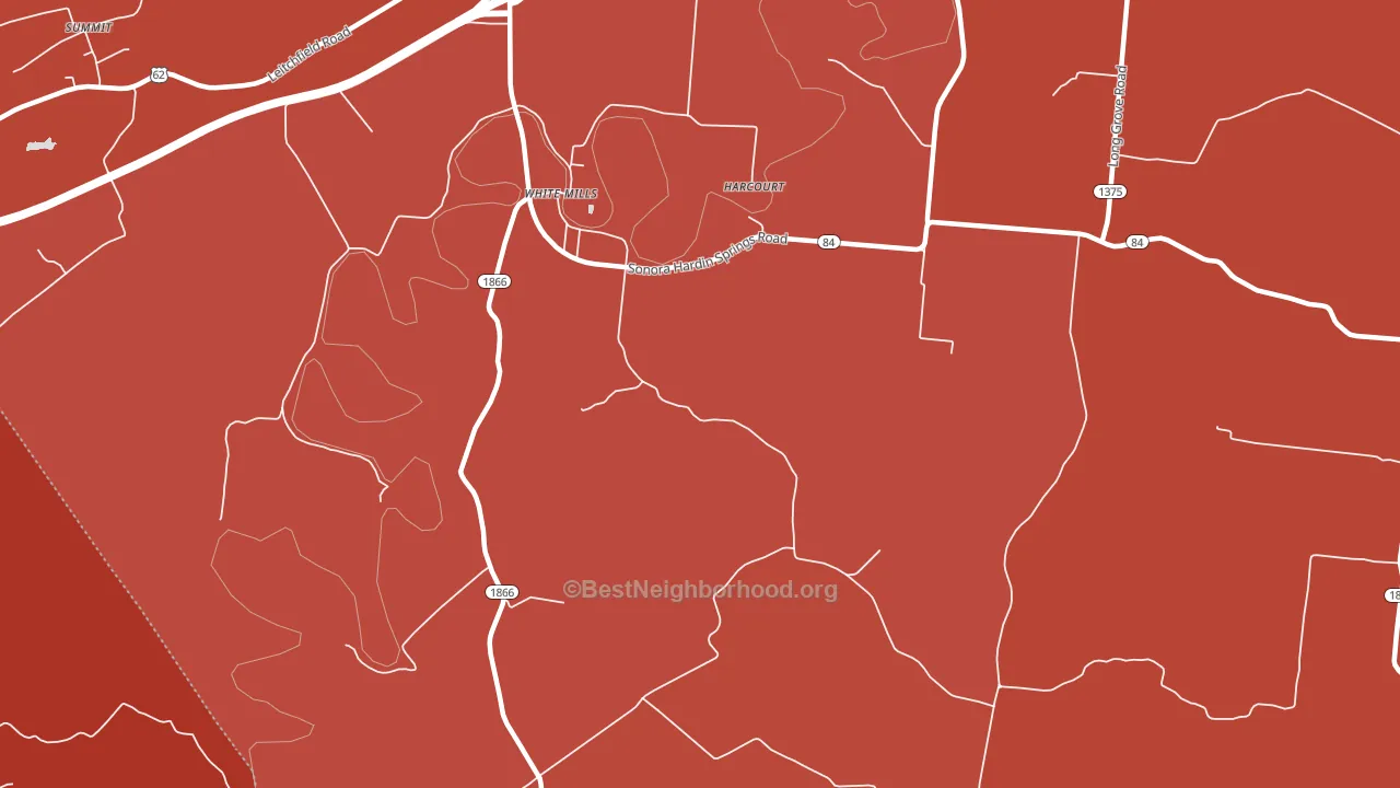 White Mills, KY block-group political-lean map