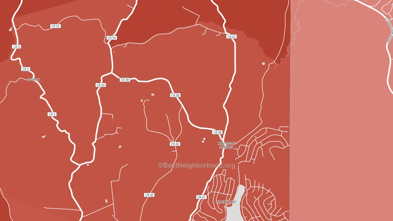 White Oak Springs, WV block-group political-lean map