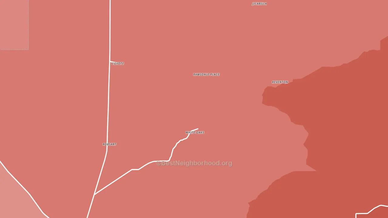 White Oaks, NM block-group political-lean map