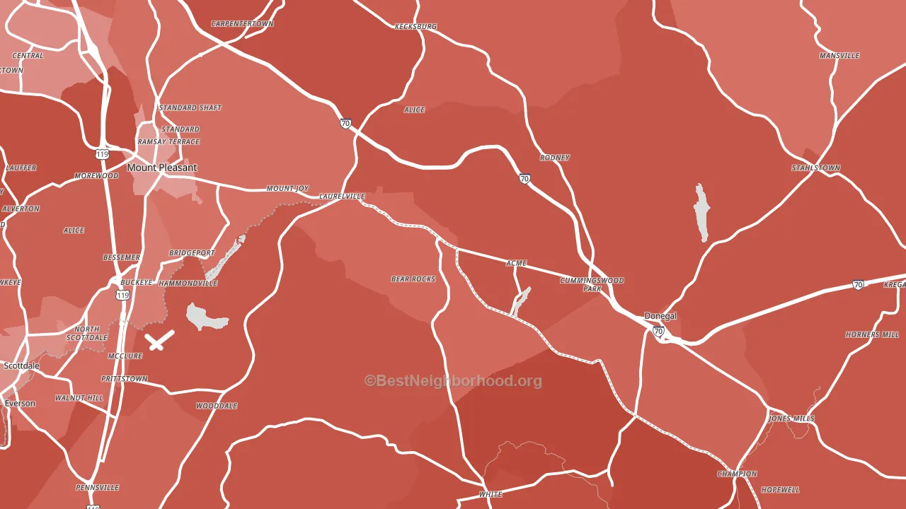 White, PA block-group political-lean map