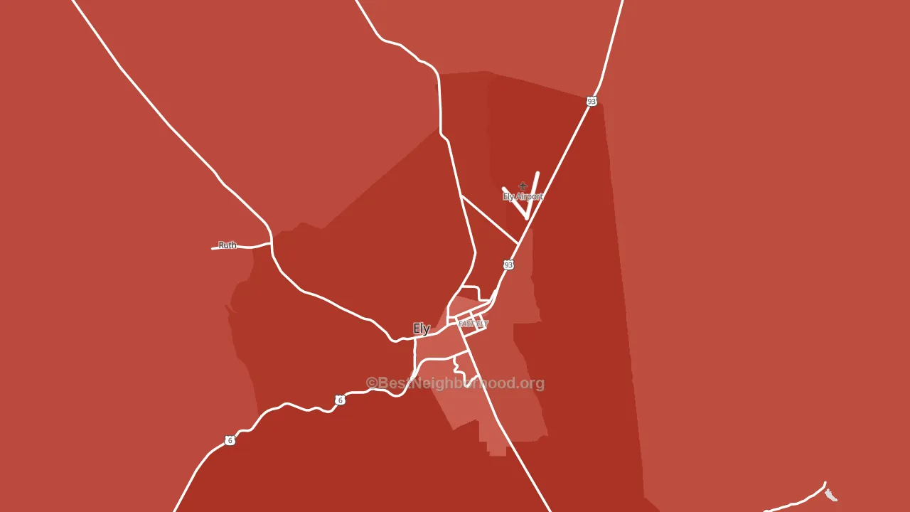 White Pine County, NV block-group political-lean map
