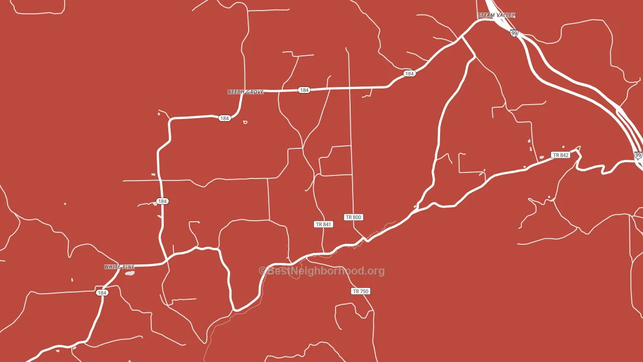 White Pine, PA block-group political-lean map