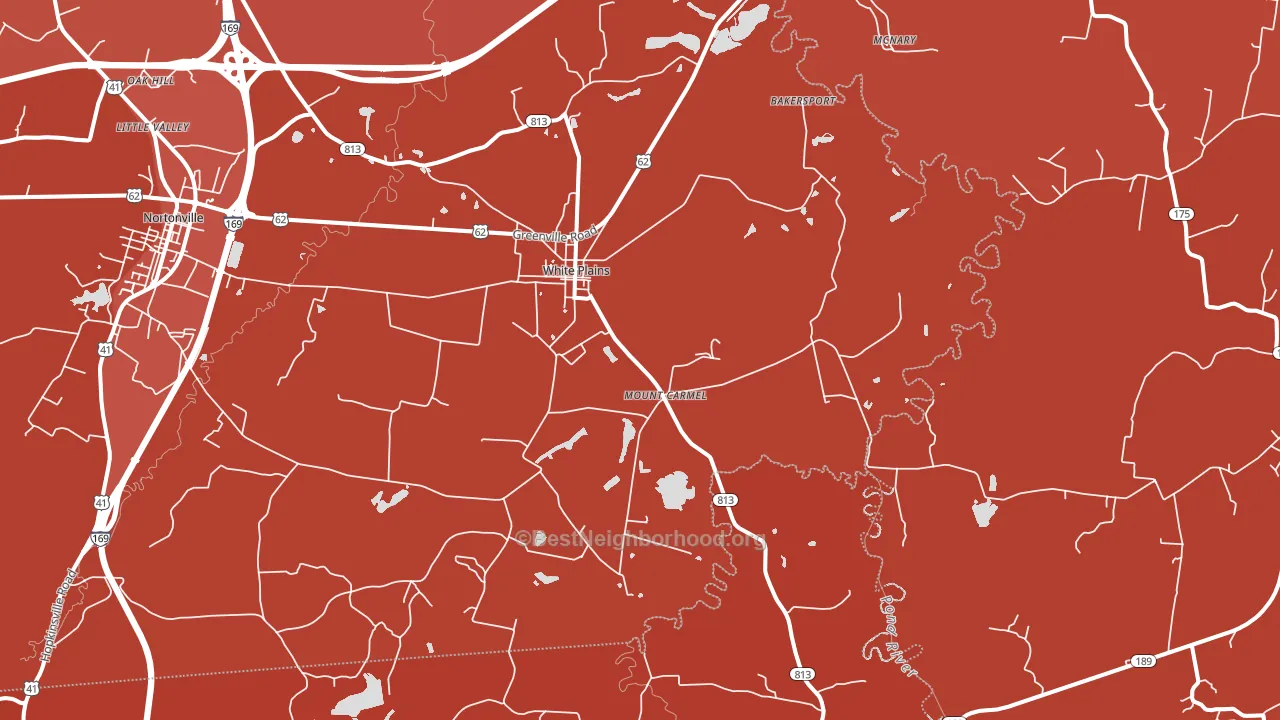 White Plains, KY block-group political-lean map