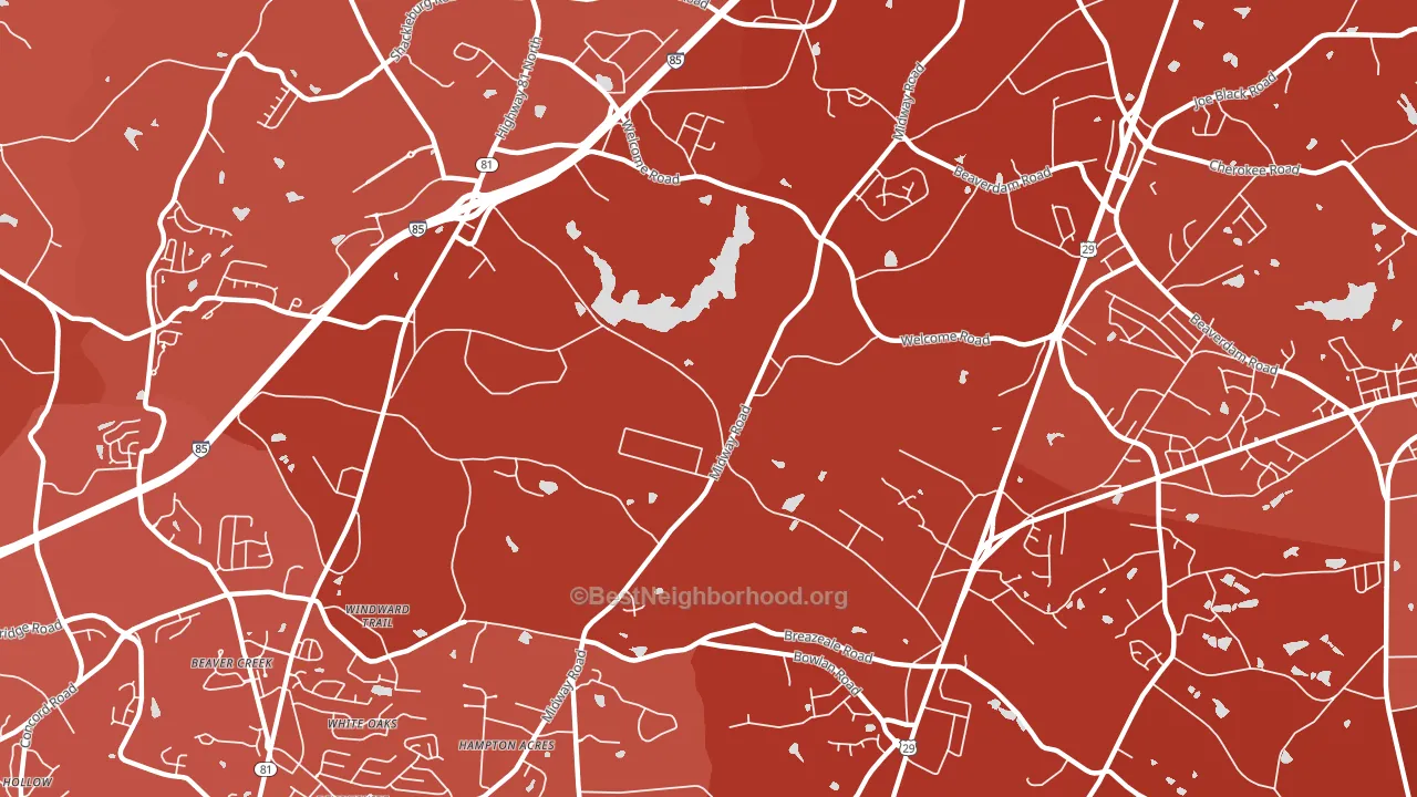 White Plains, SC block-group political-lean map