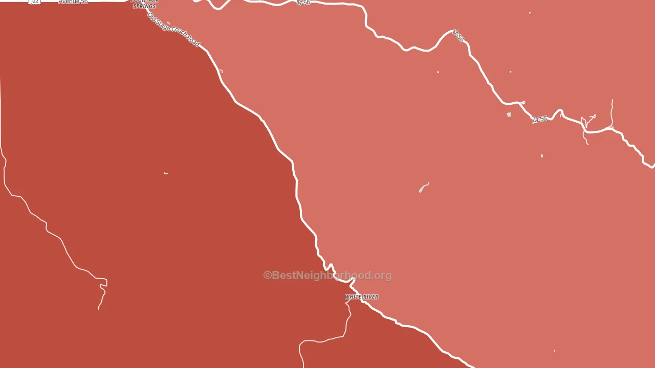 White River, CA block-group political-lean map
