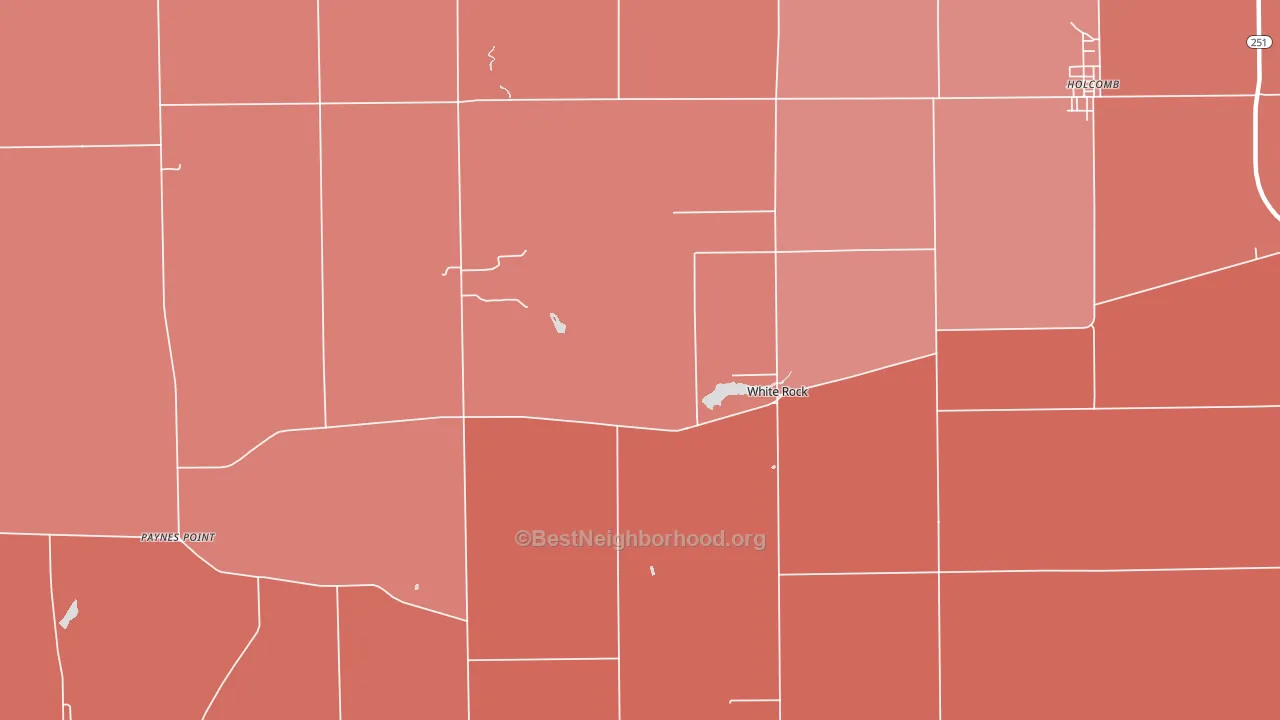 White Rock, IL block-group political-lean map
