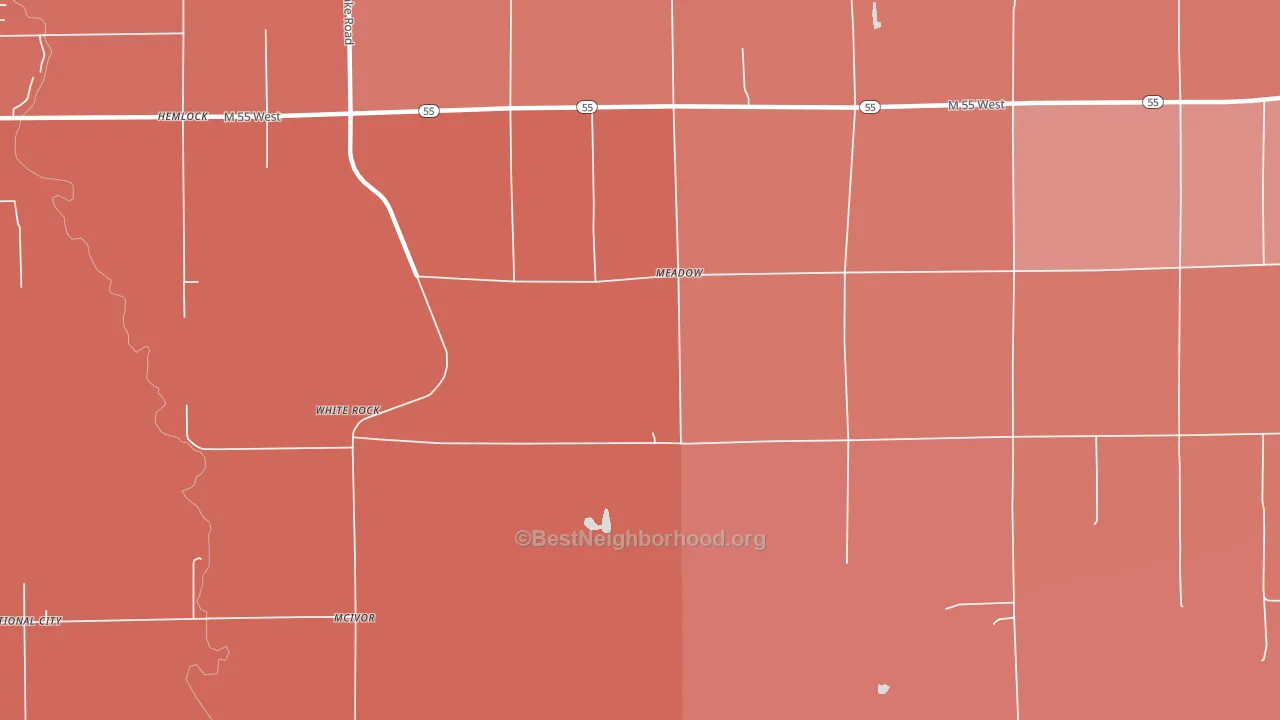 White Rock, MI block-group political-lean map