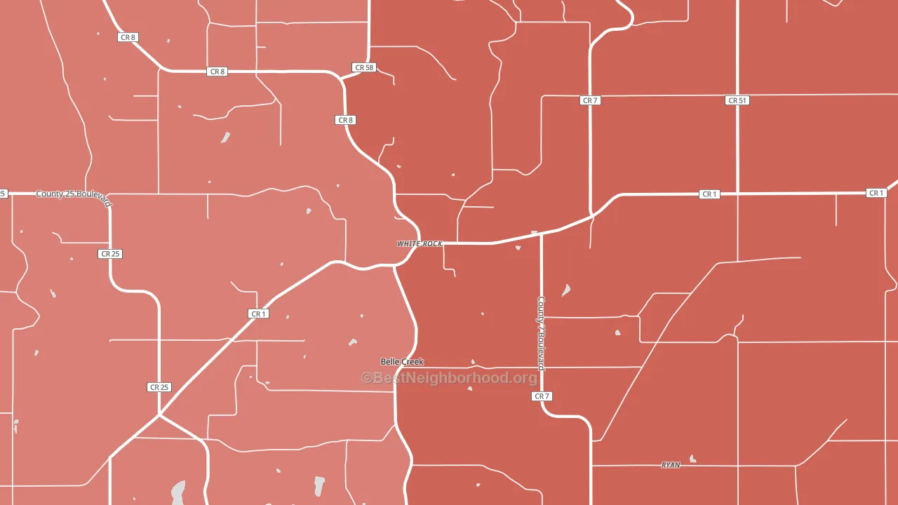 White Rock, MN block-group political-lean map