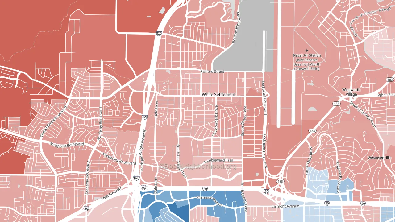 White Settlement, TX block-group political-lean map