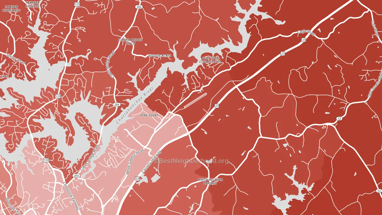 White Sulphur, GA block-group political-lean map