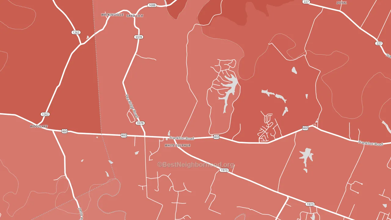 White Sulphur, KY block-group political-lean map