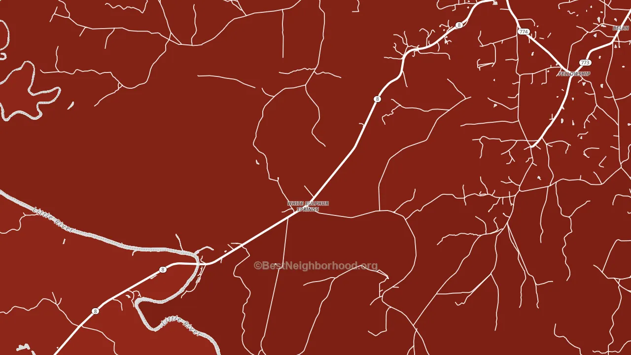 White Sulphur Springs, LA block-group political-lean map