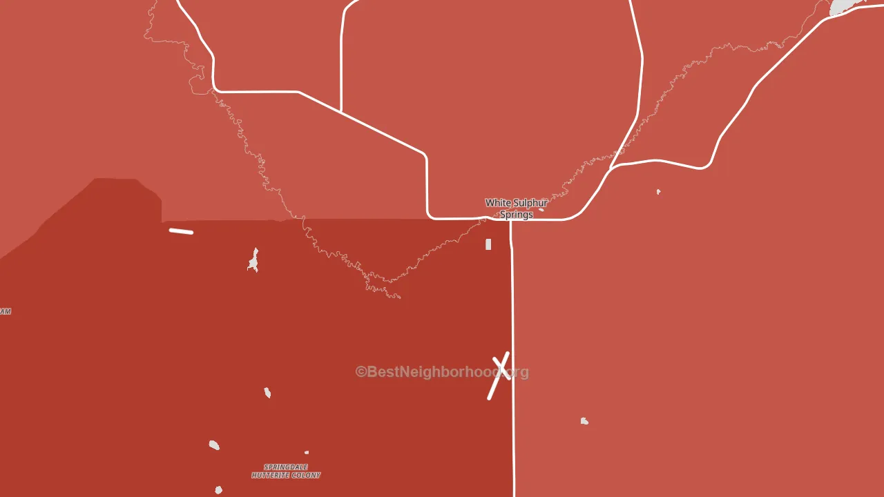 White Sulphur Springs, MT block-group political-lean map