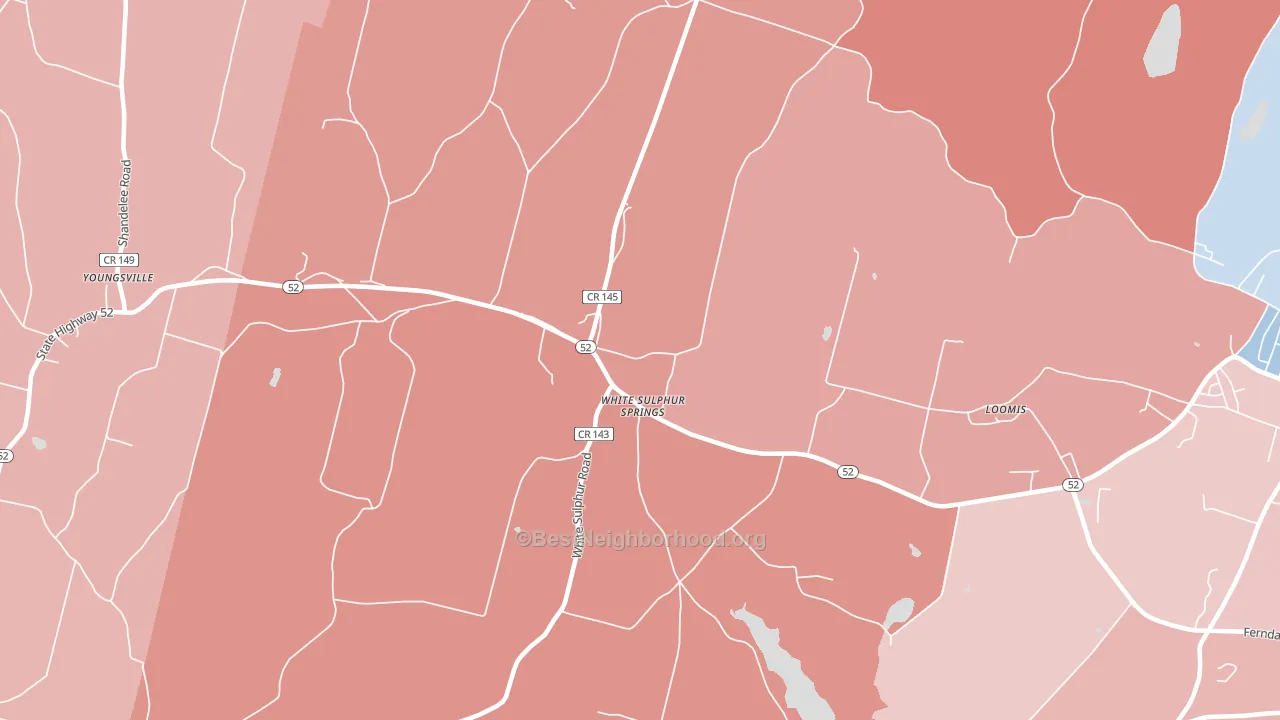 White Sulphur Springs, NY block-group political-lean map