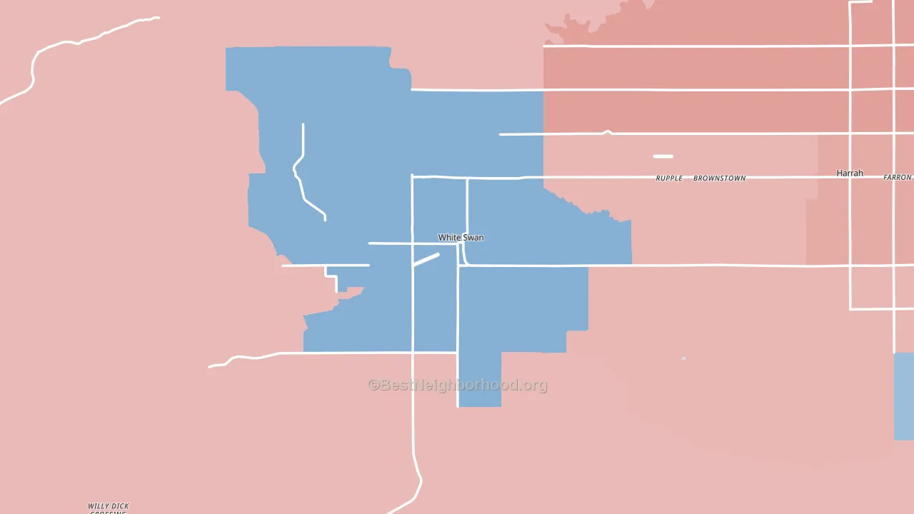 White Swan, WA block-group political-lean map