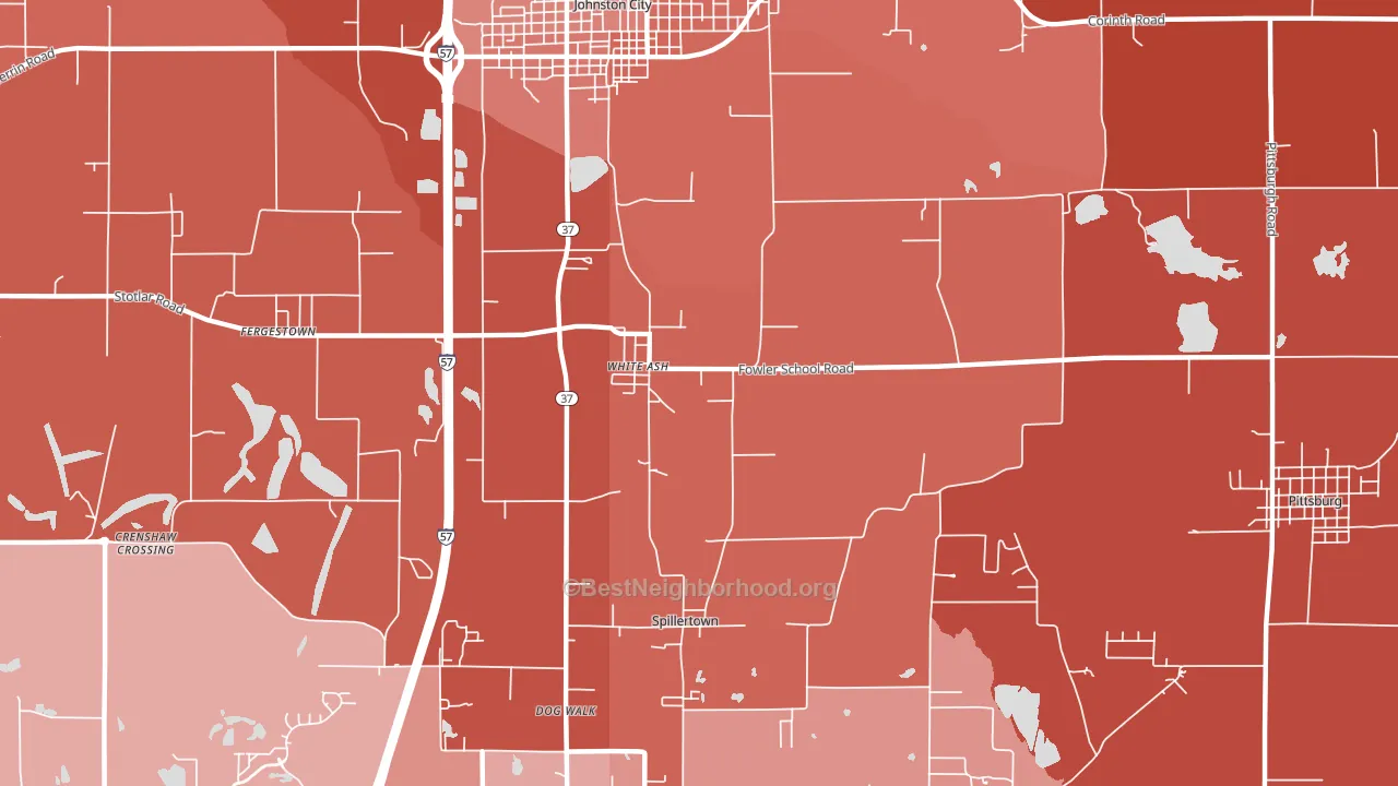 Whiteash, IL block-group political-lean map