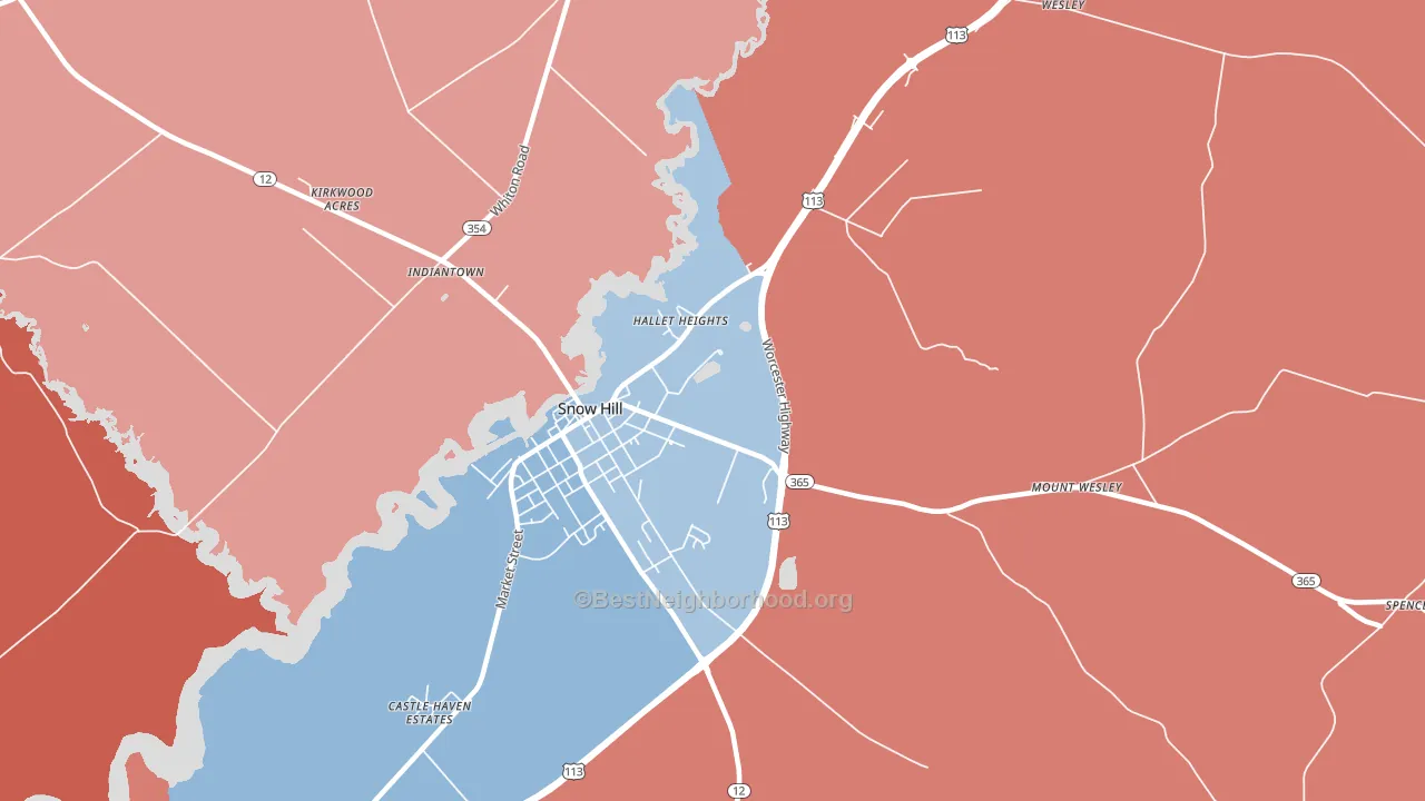 Whiteburg, MD block-group political-lean map