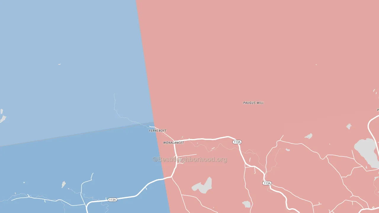 Whiteface, NH block-group political-lean map
