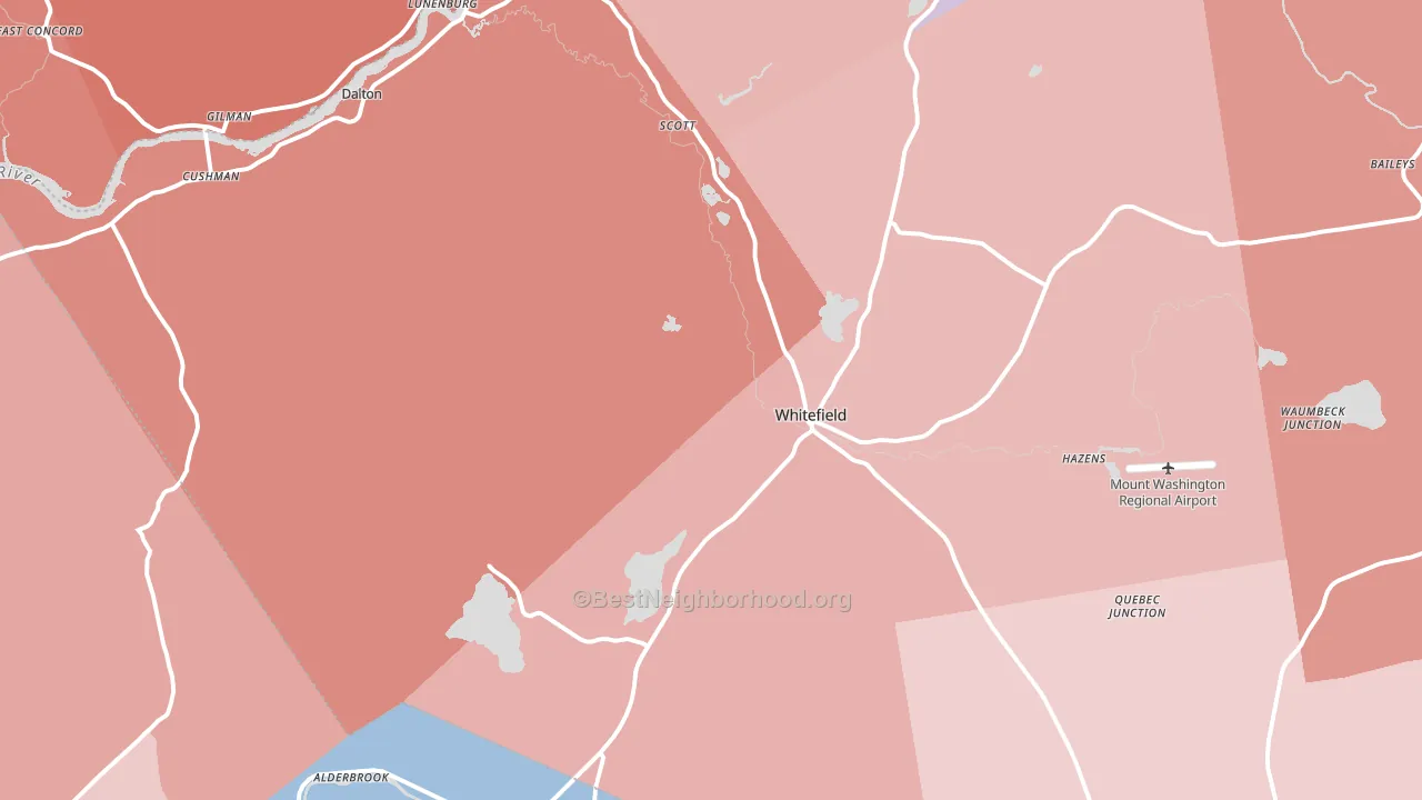 Whitefield, NH block-group political-lean map