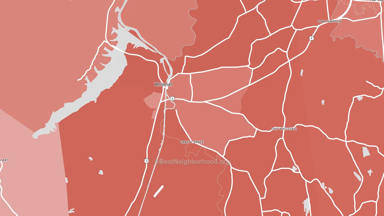 Whitehall, NY block-group political-lean map