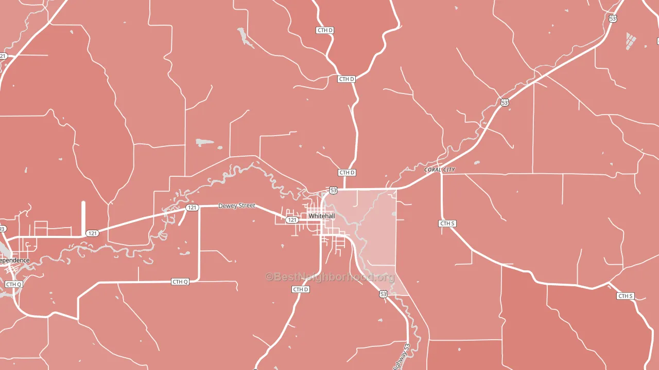 Whitehall, WI block-group political-lean map