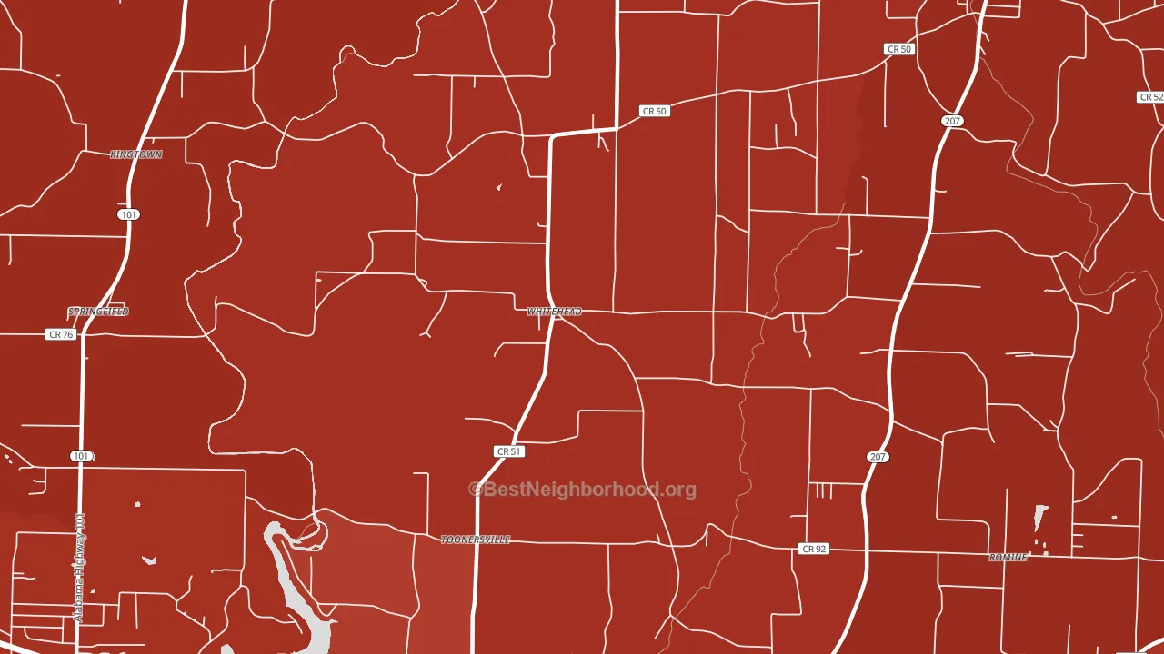 Whitehead, AL block-group political-lean map