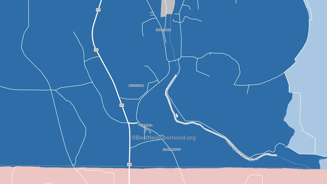 Whitehead, MS block-group political-lean map