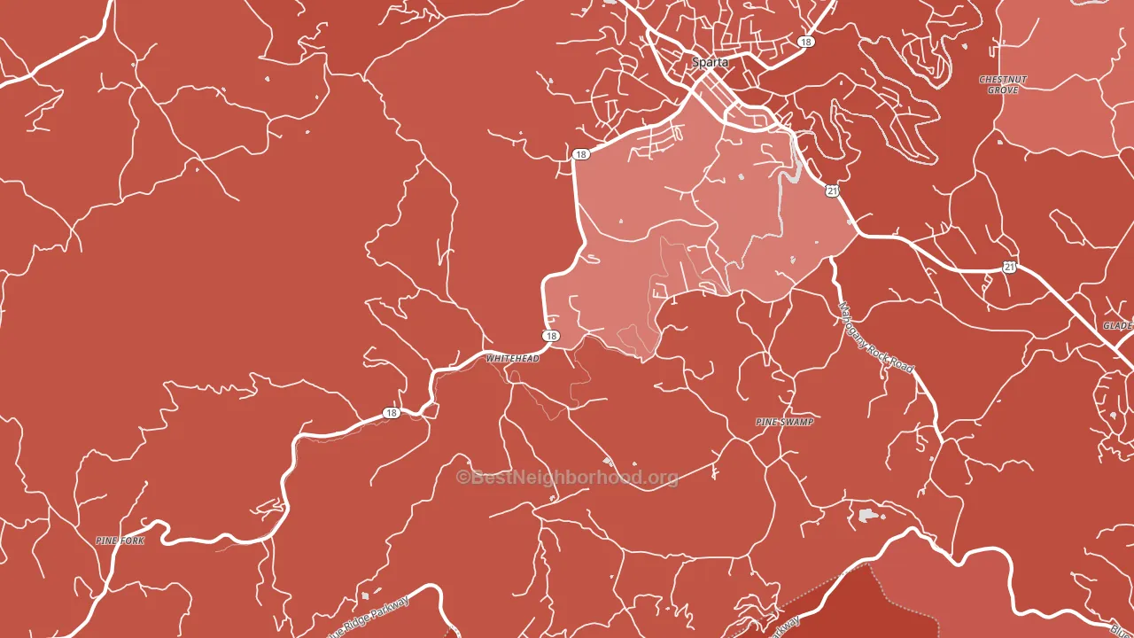 Whitehead, NC block-group political-lean map