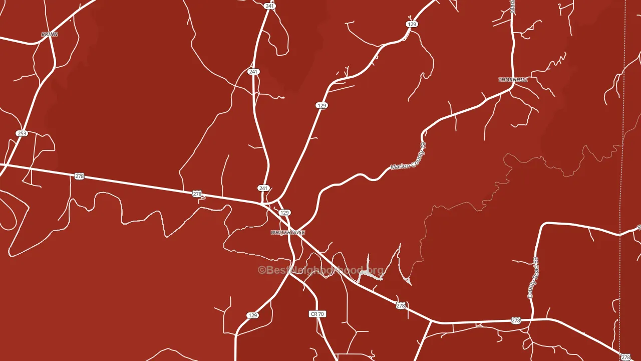 Whitehouse, AL block-group political-lean map