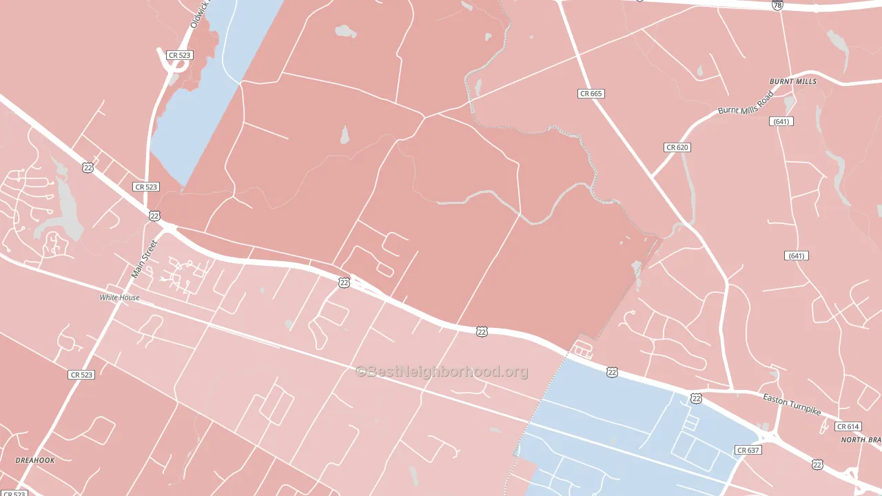 Whitehouse, NJ block-group political-lean map