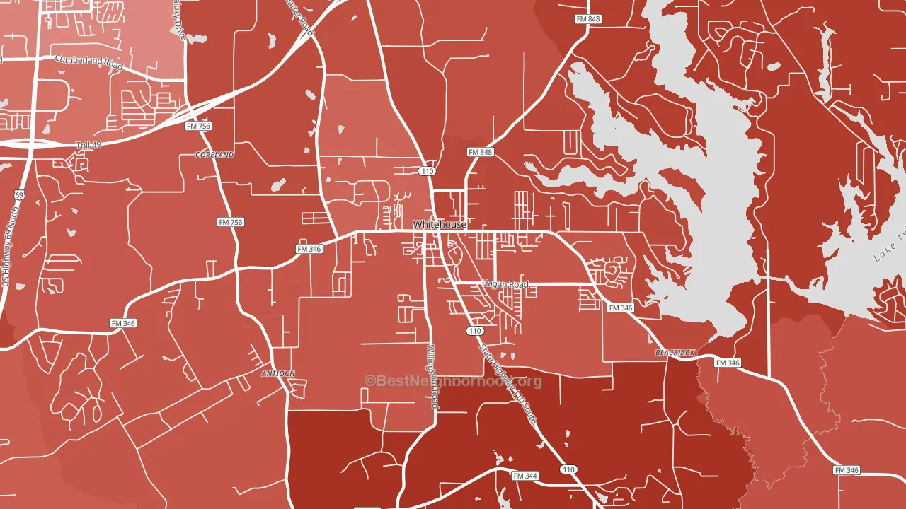 Whitehouse, TX block-group political-lean map