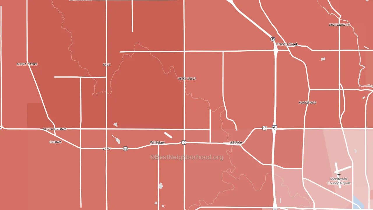Whitelaw, WI block-group political-lean map