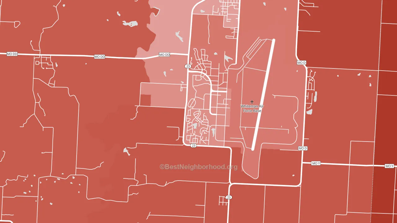 Whiteman AFB, MO block-group political-lean map