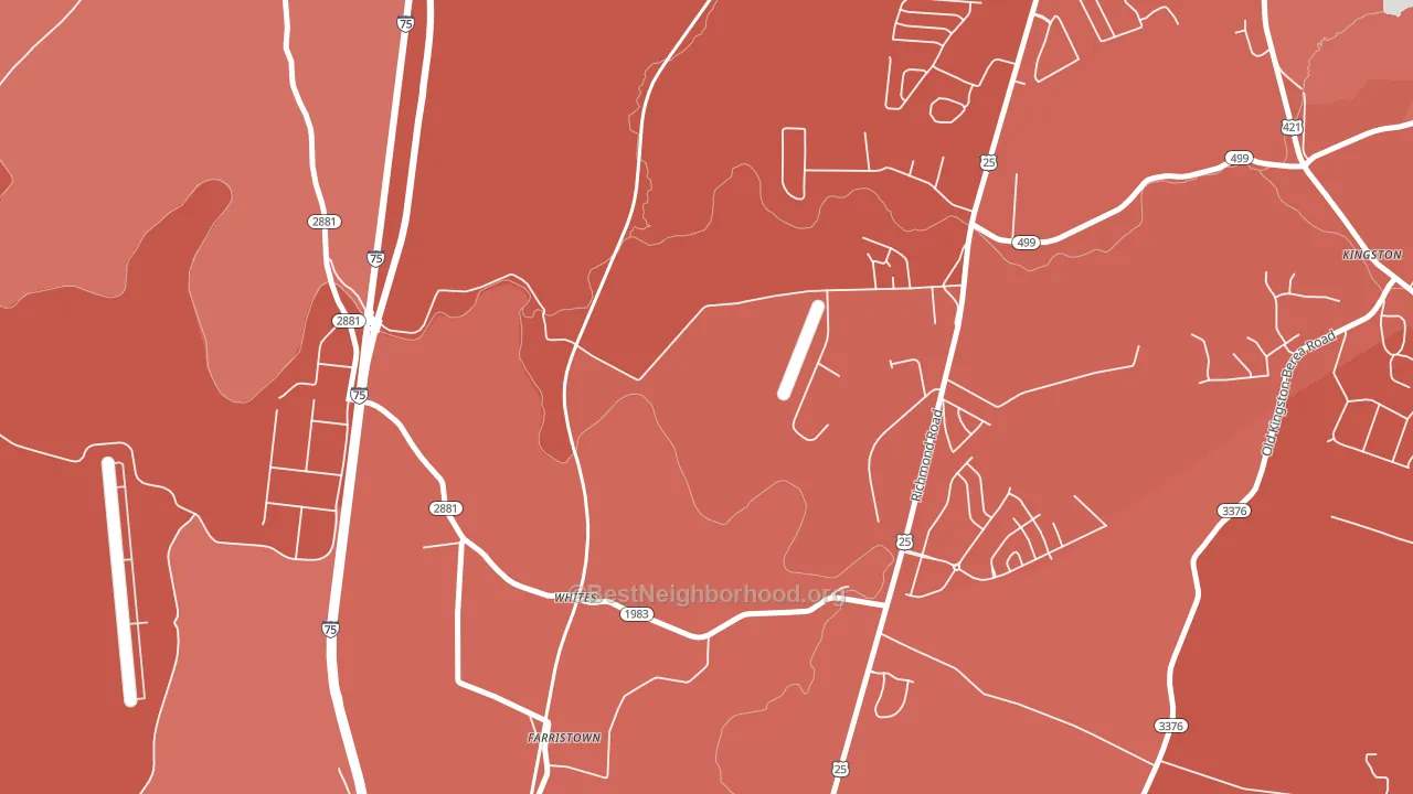 Whites, KY block-group political-lean map