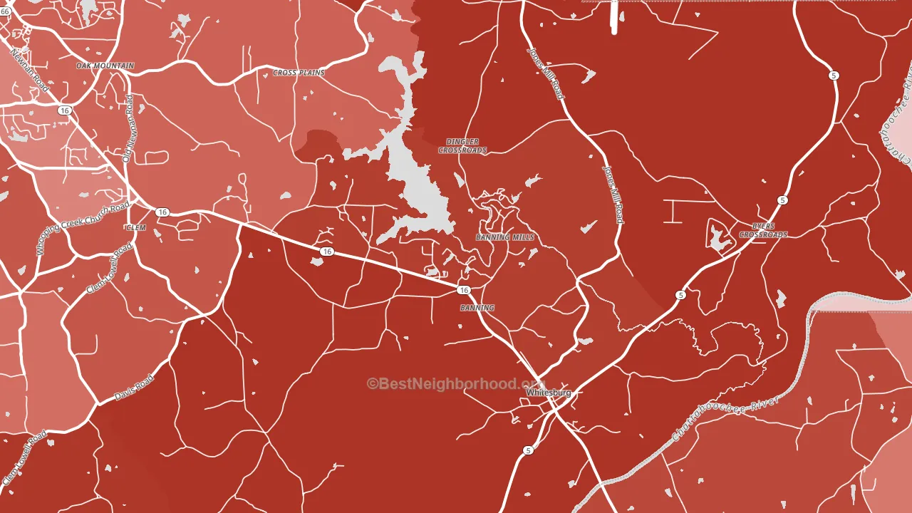 Whitesburg, GA block-group political-lean map
