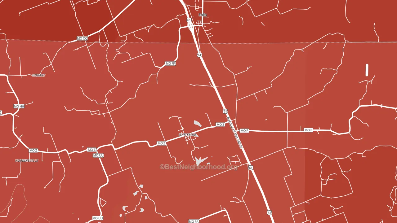 Whiteside, MO block-group political-lean map