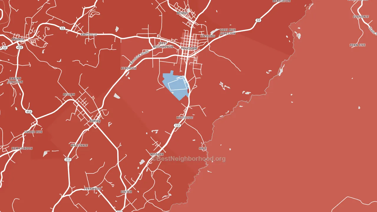 Whiteside, PA block-group political-lean map