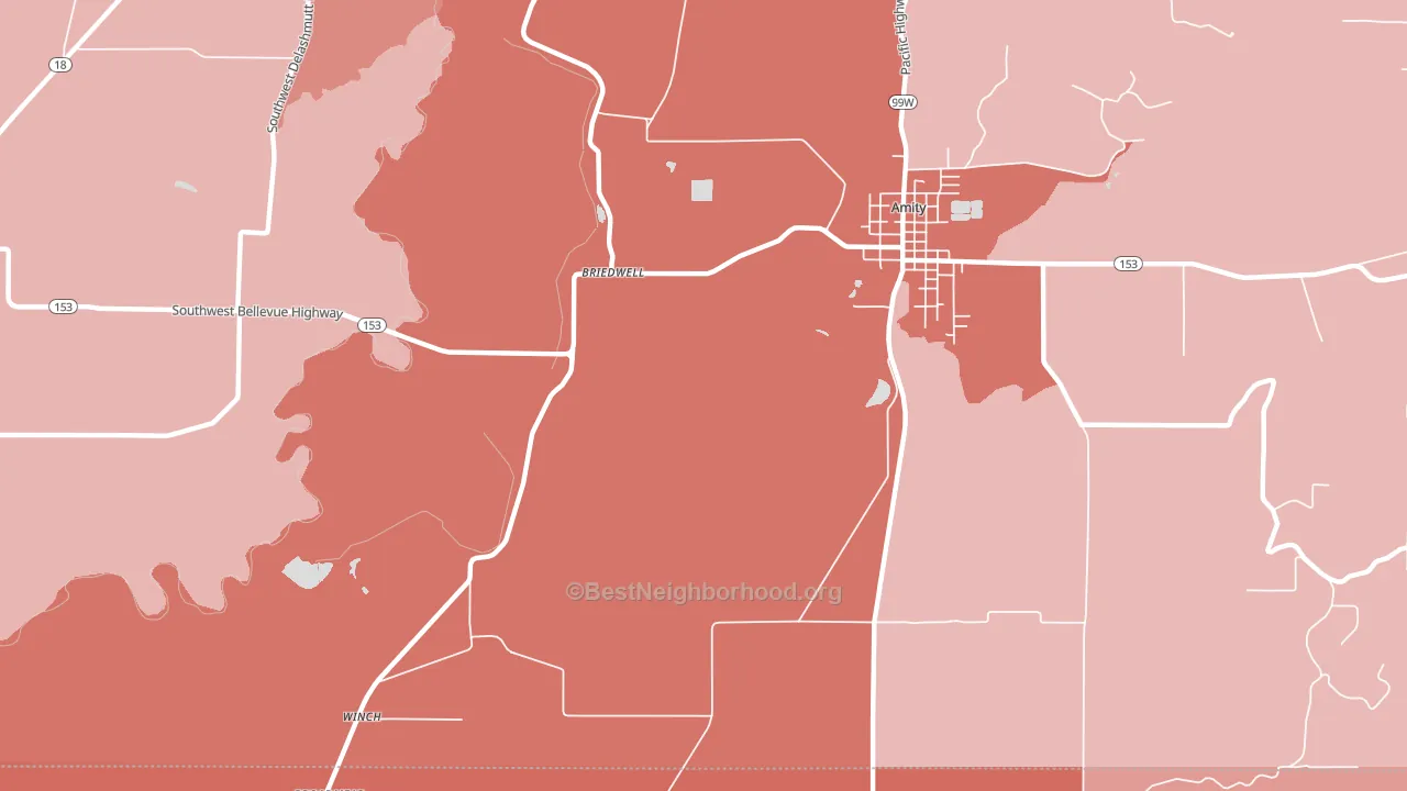 Whiteson, OR block-group political-lean map